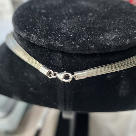 Sterling Silver 925 Necklace with Chunky Stone Beads and Textured Spacers - Picture 14 of 15